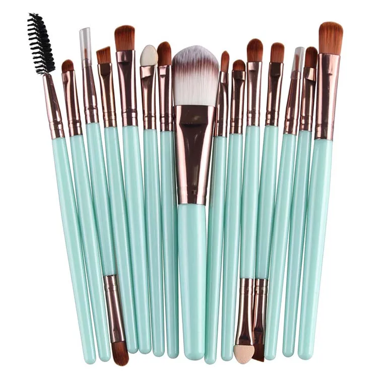 

15pcs Makeup brushes Make up Beauty cosmetics Foundation Powder Eyeshadow Eyebrow Brush professional Toiletry Kit 15 colors