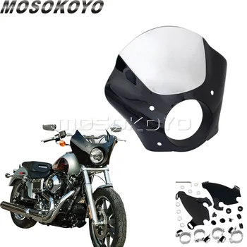 

Motorcycle Gauntlet Headlight Fairing W Trigger Lock Mount Kit For Harley Sportster 883 1200 1100 Iron 883 XL883N Seventy Two