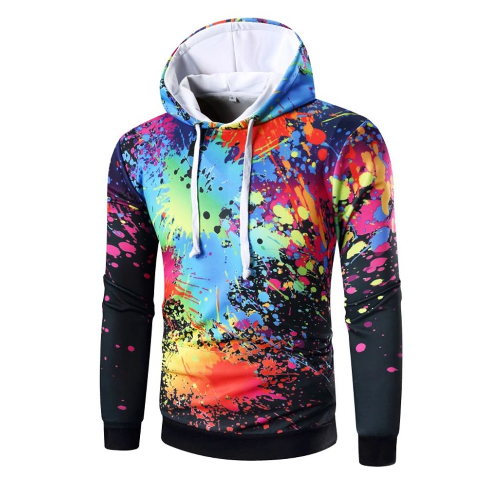 2017 Spring Autumn Gradient Hoodie Men Long Sleeve Multicolor ...