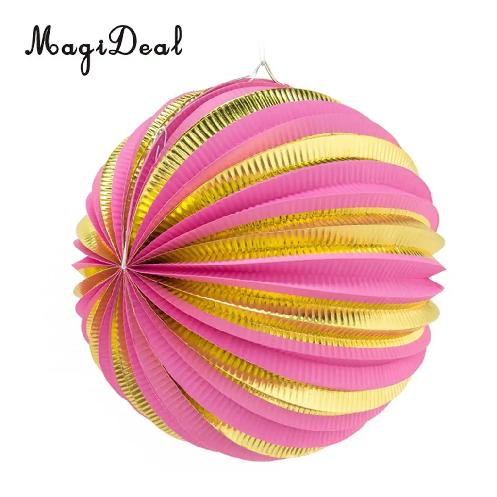 MagiDeal Pack of 3 Round Paper Lanterns for Birthday Bridal Wedding Baby Shower Party Decor Party Holiday DIY Decoration