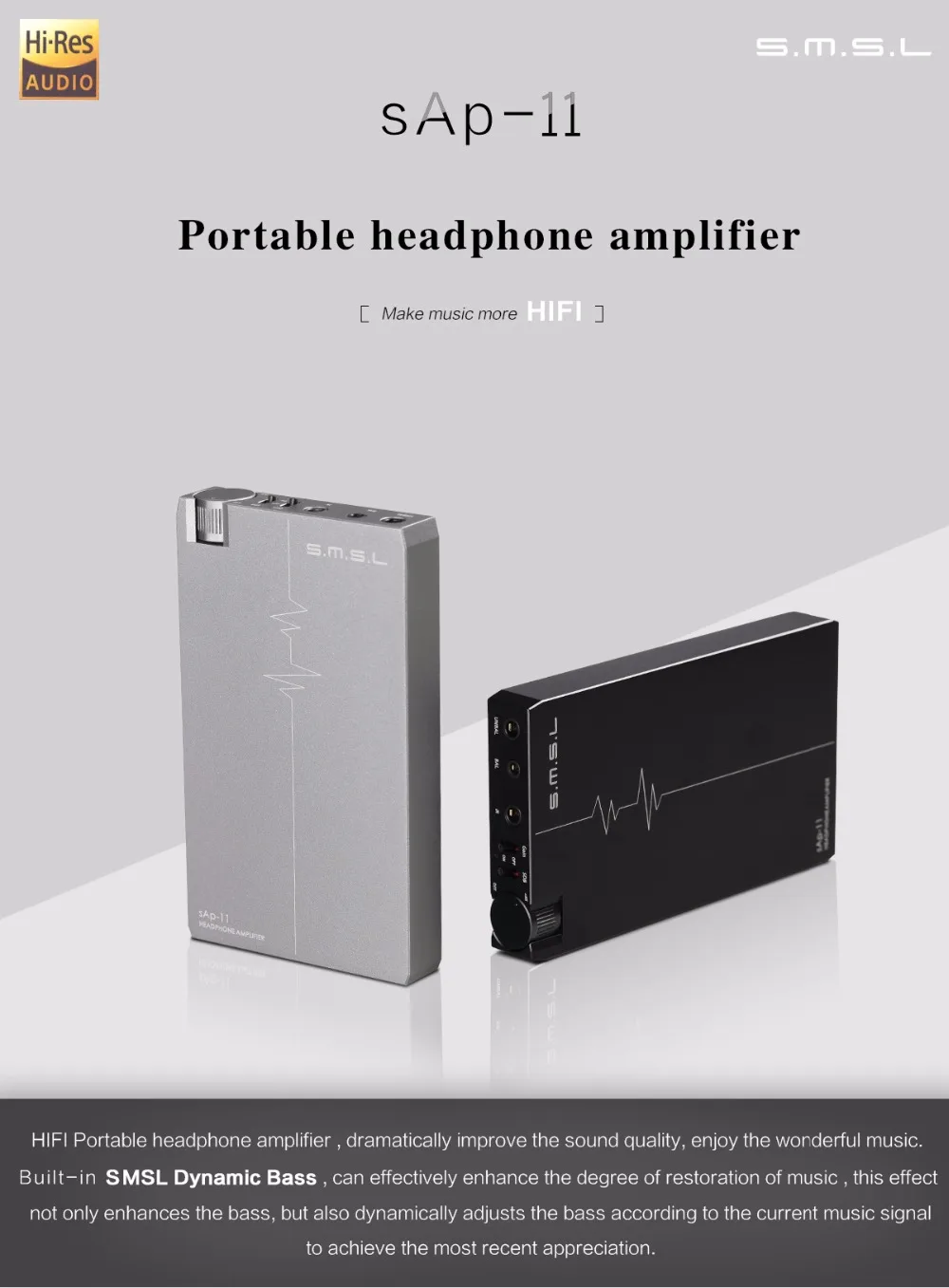 Подержанные продукты SMSL SAP-11 Hifi аудио усилитель для наушников Встроенный аккумулятор высокой емкости 2,5 мм сбалансированный выход 3,5 мм несимметричный выход