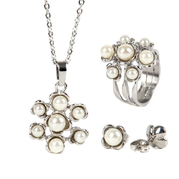 

RainSo Fashion Crystal Pearl Necklace Charm Jewelry for Women Stainless Steel Trendy Valentine's Day Gifts OSS-009