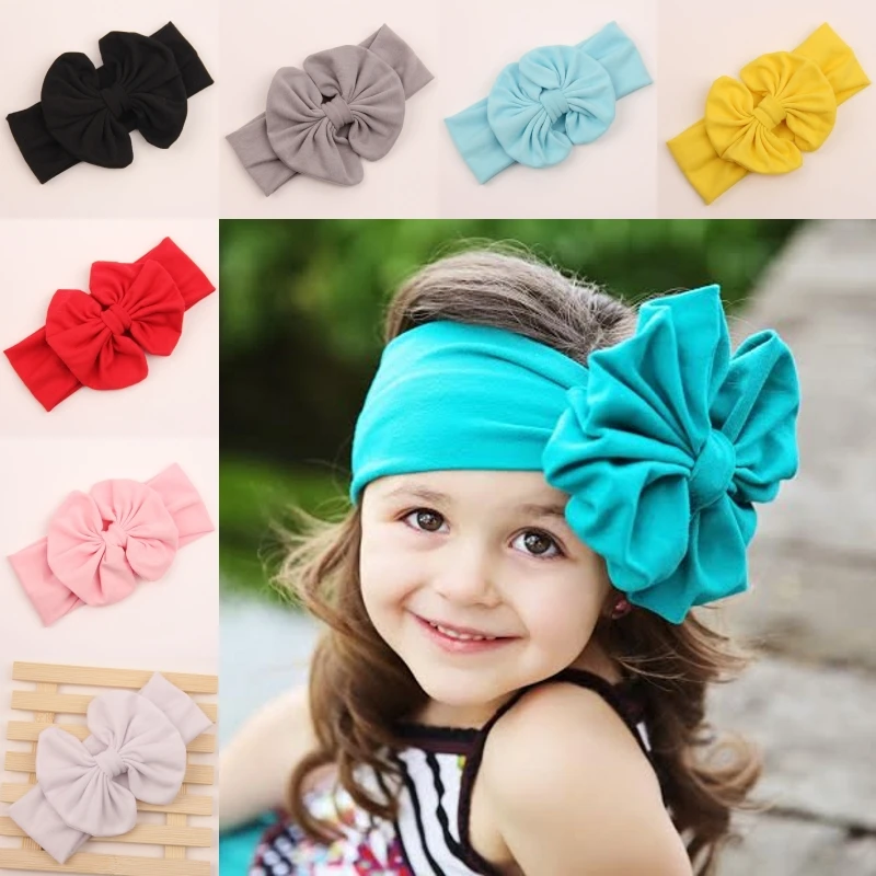

2015 newborn child girl big Cotton turbante fabric elastic for hair bows head bands wraps turban headband headbands accessories