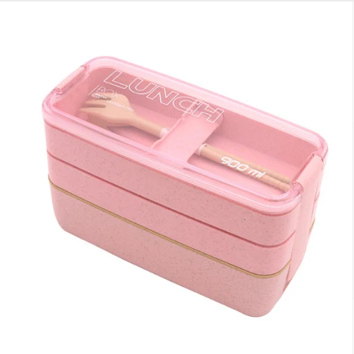 900 мл Ланч-бокс es контейнеры для еды микроволновая печь Bento box для детей Пикник еда контейнеры портативный еда хранения Ланч-бокс - Цвет: pink