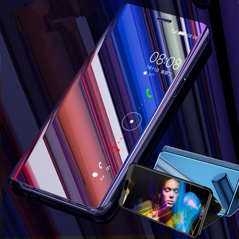 Зеркальный ЧЕХОЛ ДЛЯ VIVO Y17 V15 V7 Plus V9 Y85 Y79 Y75 Y65 Y66 Y67 Y81 Y83 V11 V11i Pro Nex IQOO кожаный чехол с