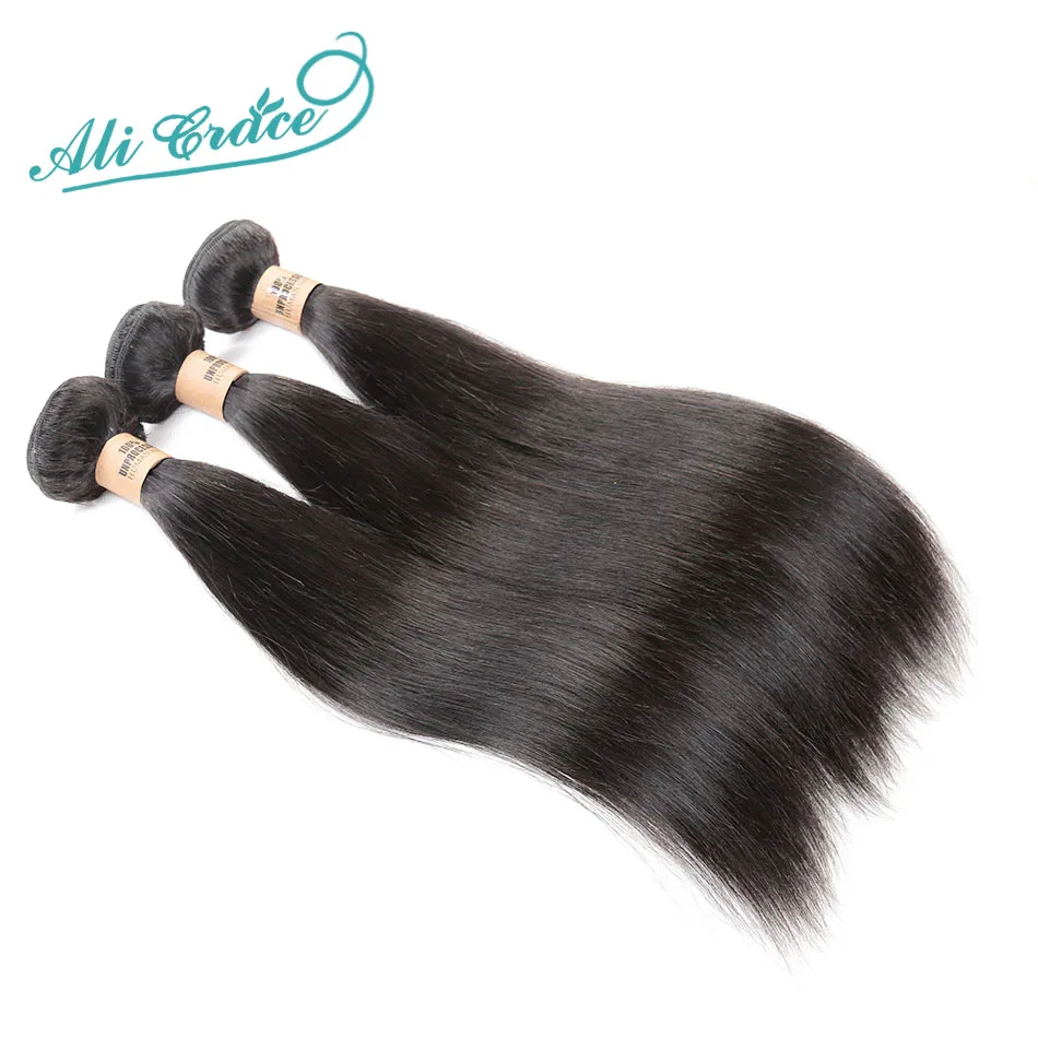 Grace Hair Products Brazilian Virgin Hair Straight 3 Bundles,8A Grade Brazilian Hair Weave Bundles Brazilian Straight Human Hair