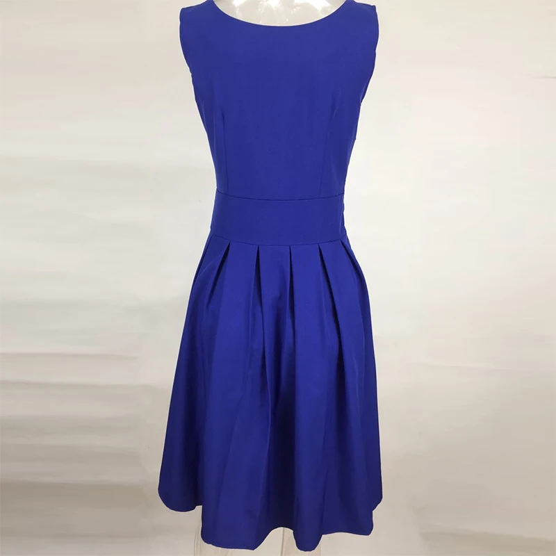 Kostlich Summer Dress Elegant Women O-Neck Sleeveless Party Dresses 1950s Vintage Big Swing Dress Office Lady Dress Sundress (4)