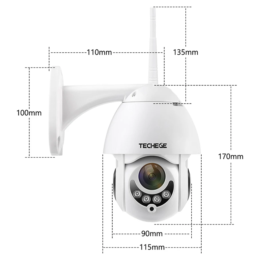 Techege 1080P Беспроводная ip-камера панорамирование/наклон двухполосная связь 2MP Мини Wifi камера видеонаблюдения TF слот для наружного использования в помещении Водонепроницаемый