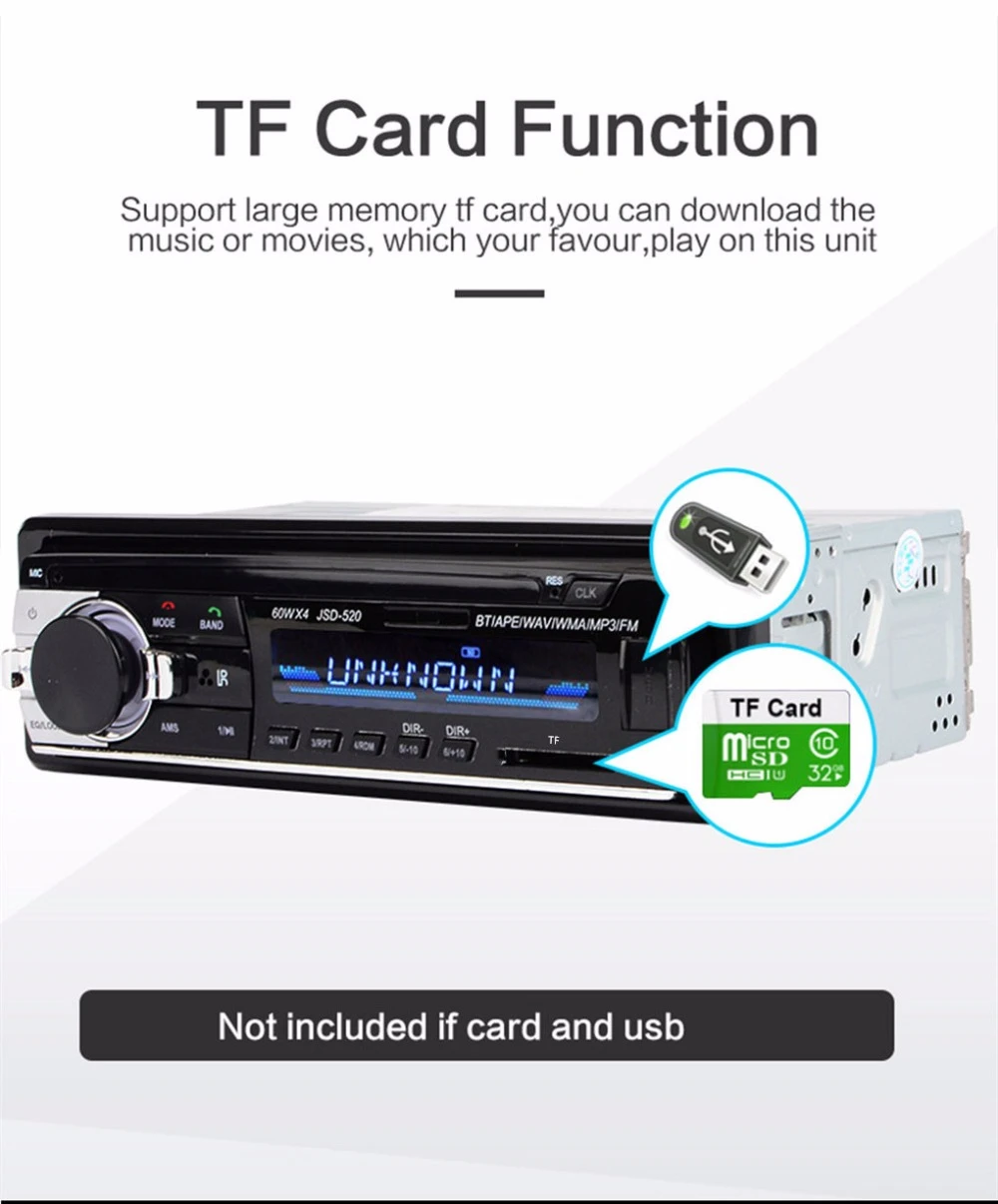 Автомобильный радиоприемник Bluetooth V2.0 автомагнитола стерео радио FM Aux приемник USB
