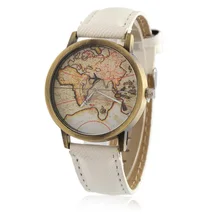 2017 Fashion Casual Vintage Leather Women Watch Fashion Quartz Men Watches Female World Map Aircraft Wristwatch Hot Sale Clock