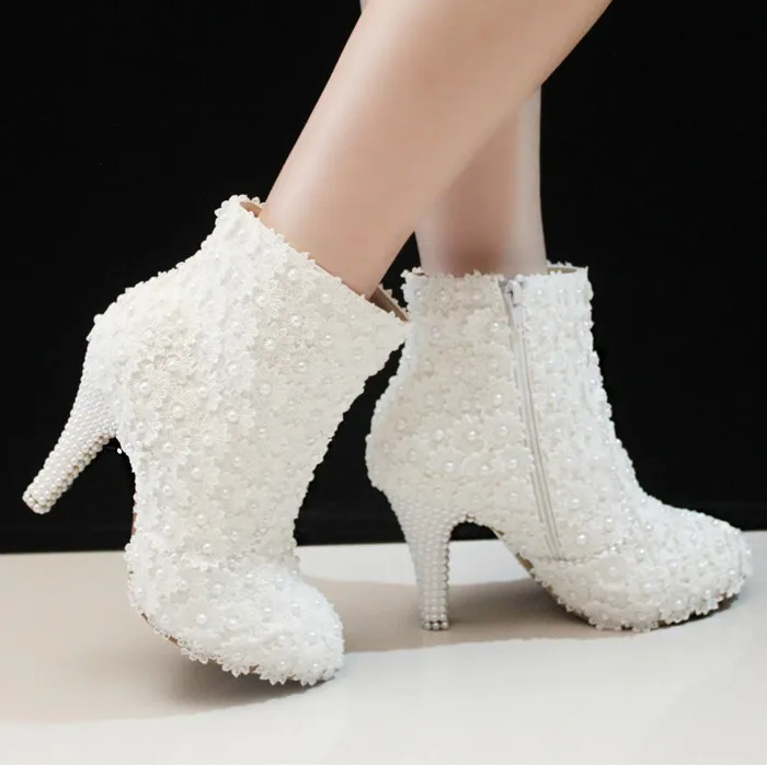 2018 Più Bella Inverno Moda Sexy Pizzo Bianco Lady Partito Prom Scarpe  Tacco Alto Stivaletti Scarpe Abito Da Sposa Scarpe Da Sposa|high heels  ankle|high heel ankle bootsheeled ankle boots - AliExpress