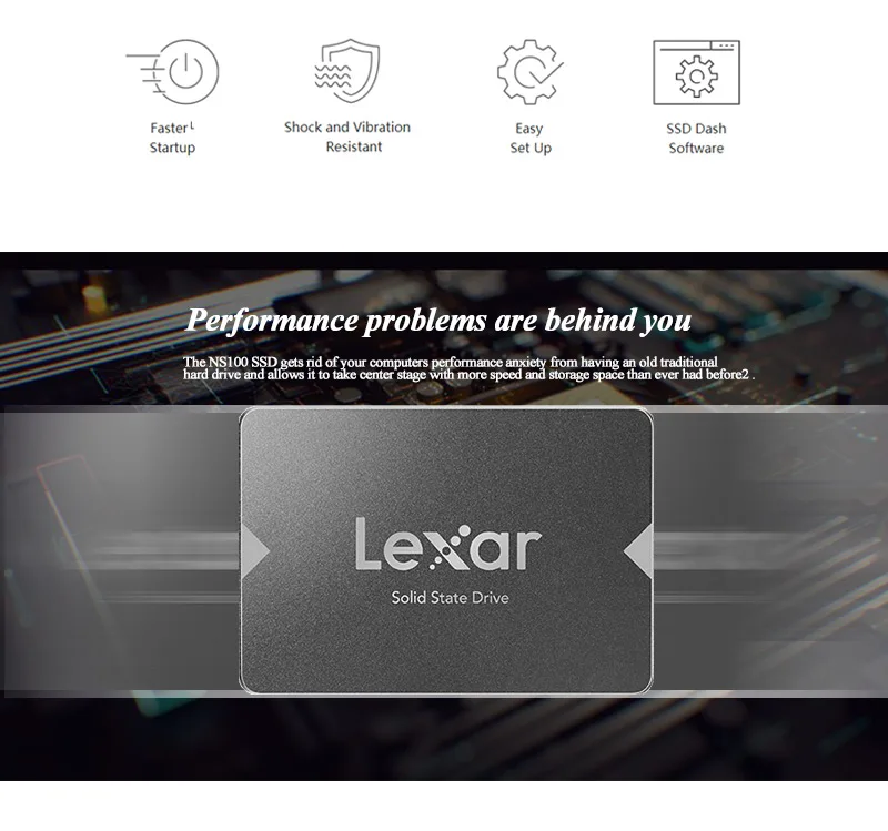 Lexar NS100 2," SATA III SSD 128 ГБ 256 ГБ Внутренний твердотельный диск Жесткий диск 512 ГБ для ноутбуков настольных ПК