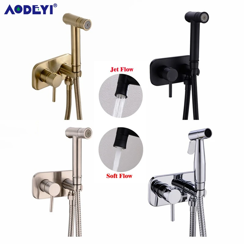 Billig AODEYI Messing Wc Heiße Kalte Bidet Spray Handheld Bidet Windel Set Bad Dusche Set Shattaf Sprayer Jet Douche Kit