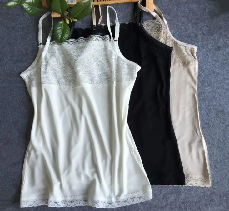 

100% pure silk knitted tank tops summer basic for women multicolor