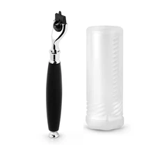 Мужская Ручная Безопасная бритва Классическая Бритва Ручка антикварные бритвенные лезвия для бороды с хорошим PP чехол для путешествий-принимает Mach 3 лезвия