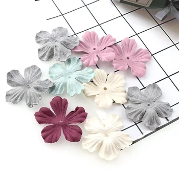 

45mm 30pcs Microfiber Leather Handmade Artificial Cloth Flower Head Wedding Decoration For DIY Scrapbooking Craft Fake Flower