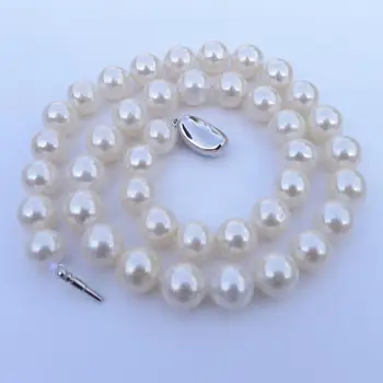 

Natural light round pearl necklace 10-11mm freshwater pearl Mother's girl friend gift 18INCH