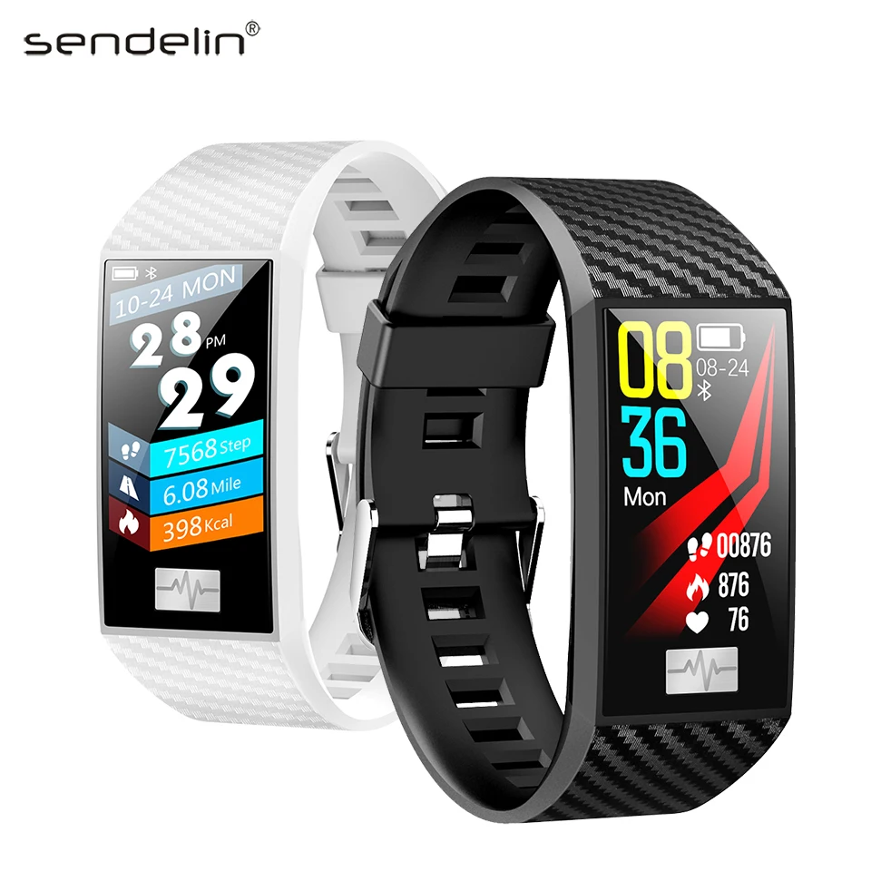 

ECG smart bracelet Bluetooth 4.2 fitness tracker clock heart rate blood pressure temperature measurement smart watch men women