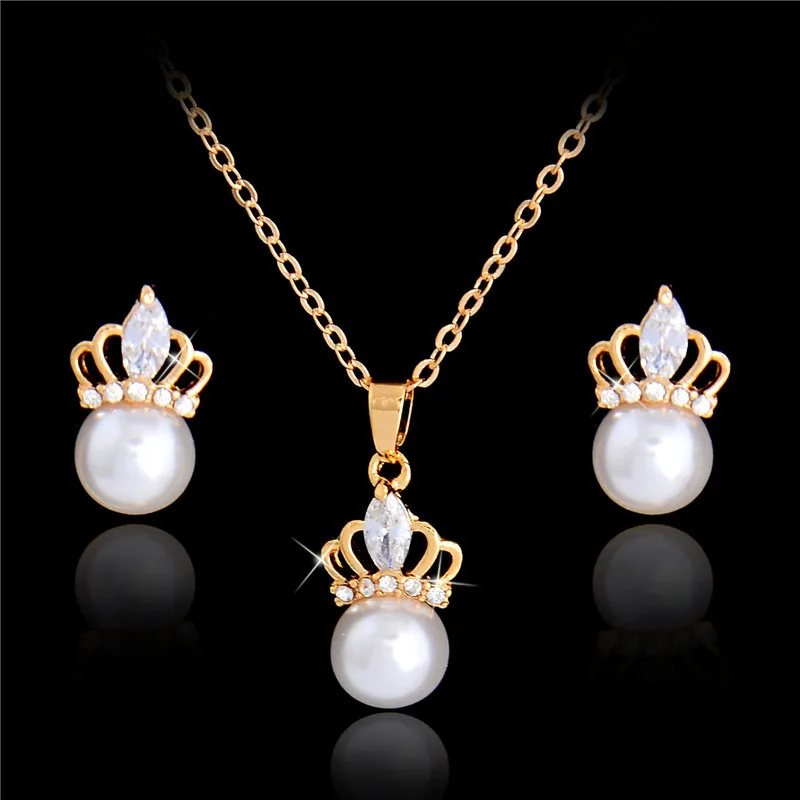 H: HYDE Fashion, 2 цвета, Женские Ювелирные наборы с искусственным жемчугом, свадебные ожерелья с кристаллами, Комплект сережек для женщин, свадебные ювелирные изделия