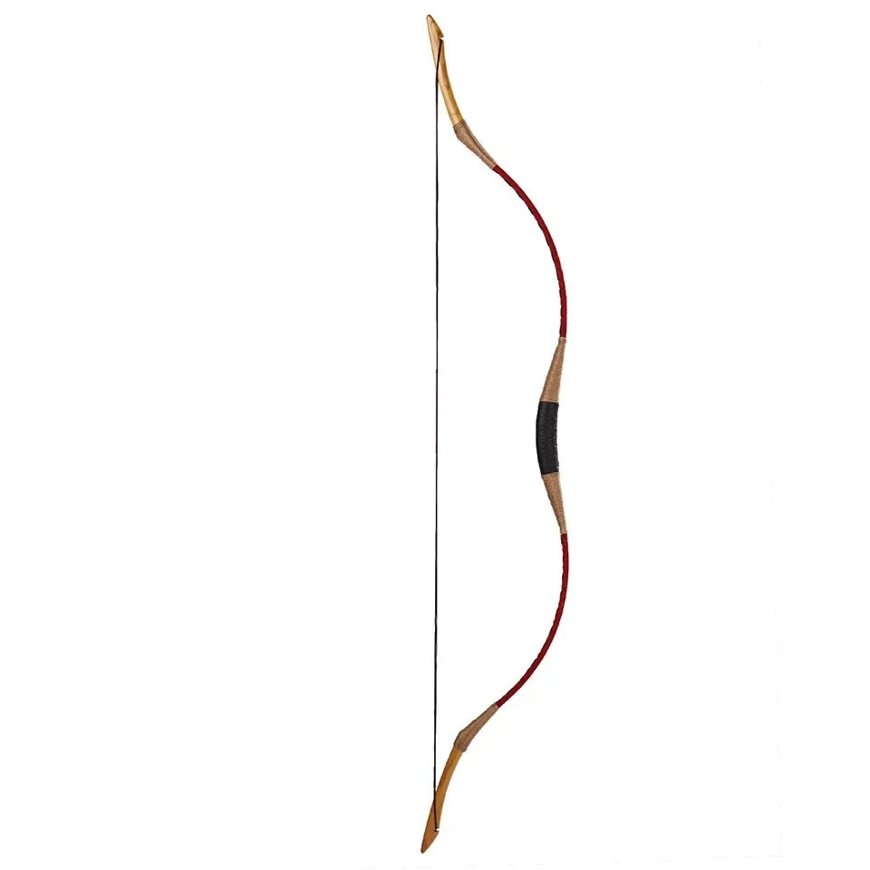 

20-80IBS Red Cow Ieather Traditional Bow Hand Made Archery Hunting Longbow Recurve Bow Shooting