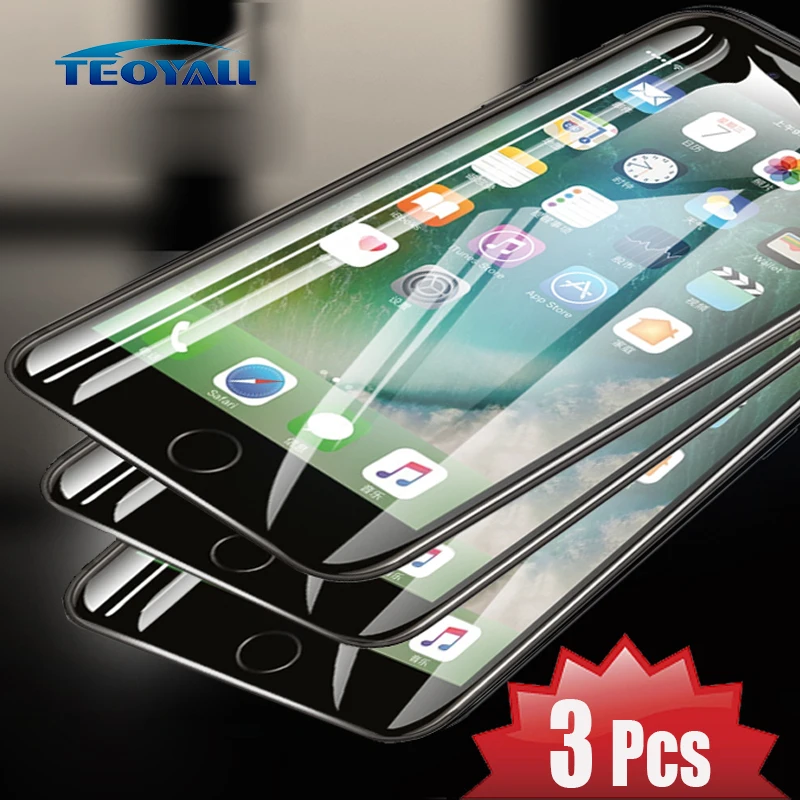3 шт 9D Полное стекло для iPhone 8 Plus 7 6 защита экрана на Защита 6s стекло|Защитные