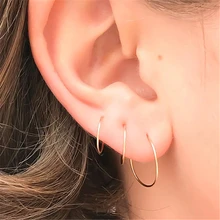 Pendientes de aro dorados hechos a mano joyería Vintage Brincos novia fiesta Pendientes de plata y circonita para niña Pendientes para mujer