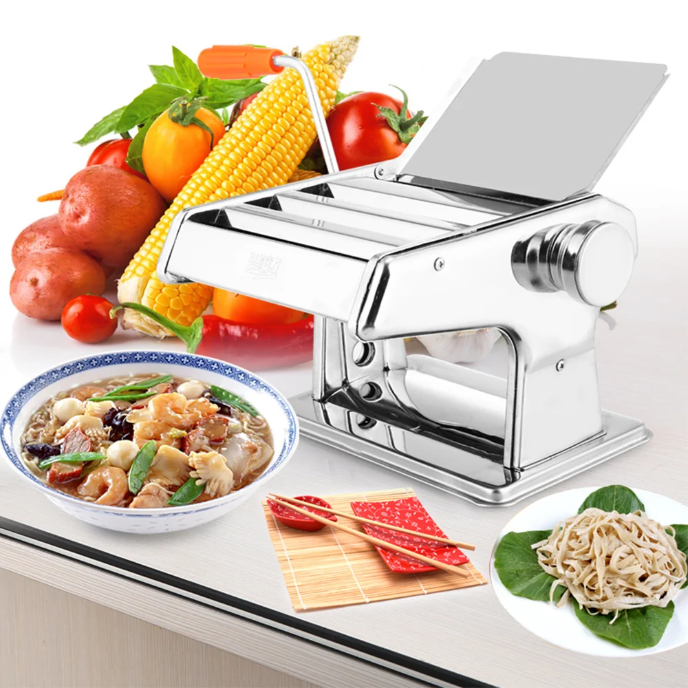 

Durable Long Lasting Stainless Steel Handle Pasta Maker Noodle Press Machine Adjustable Thickness Manual Pressing Machine Z35