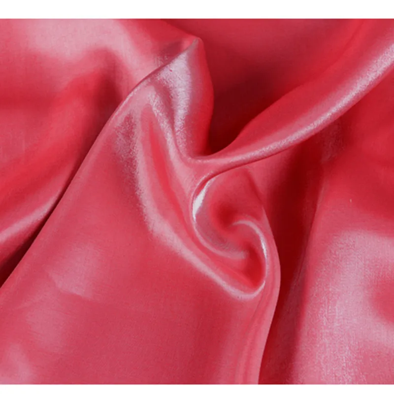 

CF470 1meter Watermelon Red Tencel Cotton Fabric Imported Coloured Glaze Summer Silk Satin Fashion Women Formal Dress Fabrics