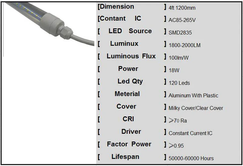 4ft aluminum with plastic waterproof