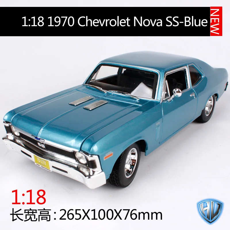 Maisto 1:18 1970 chevrolet nova ss красный синий автомобиль литой под давлением роскошная винтажная модель автомобиля старый автомобиль коллективный выпуск 31132 - Цвет: blue car model