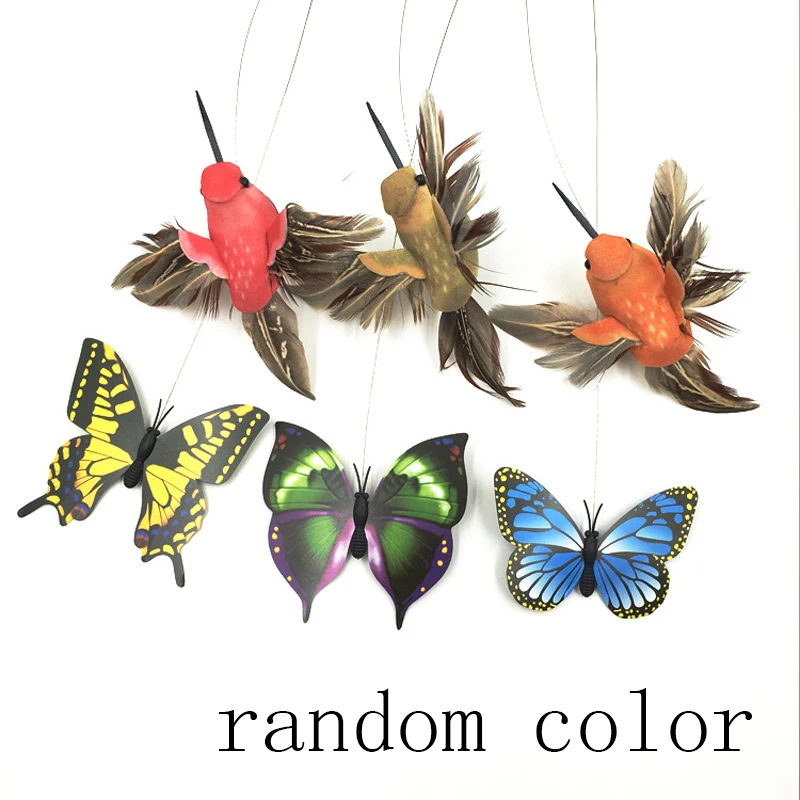 Mayitr Electric Rotating Flower Butterfly Hummingbird Cat Toys Funny Pet Kitten Teaser Interactive Playing Toy Pet Supplies Hot