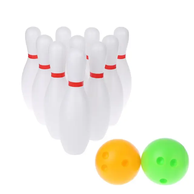 Special Offers Kids Funny Bowling Set 2 Balls 10 Pins Bowlings Game Sports Exercise Outdoor Educational Toy N28_E