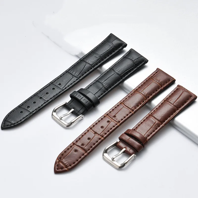 10mm 12mm 13mm 14mm 15mm 16mm 17mm 18mm 19mm 20mm 21mm 22mm 23mm 24mm Watch Band Genuine Leather Universal Wrist Strap With Tool