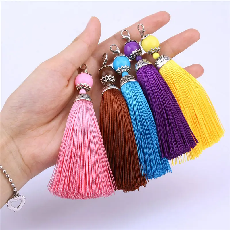 

10 Pieces 11cm beads Silk Tassel fringe sewing bang tassel trim key tassels for DIY Embellish curtain accessories parts