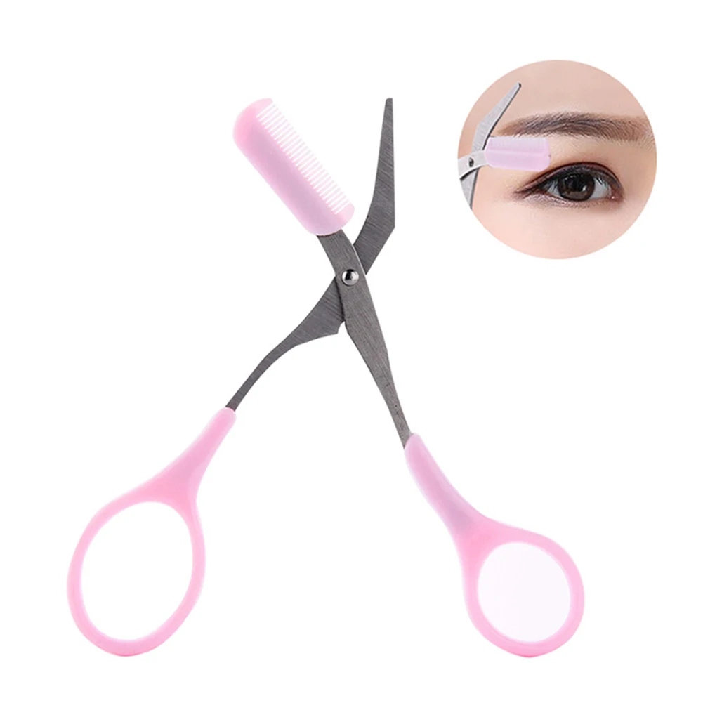 

Stainless Steel Silica Gel Eyebrow Scissors Nose Hair Eyelids Stickers Scissors Women Eyes Beauty Makeup Tool Eyebow Brush H7JP