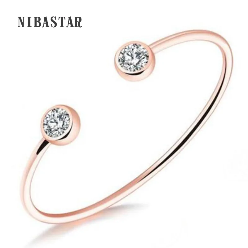 

Steampunk Women Bracelets & Bangles Big Round Cubic Zircon Maxi Cuff Bracelet Femme Jewelry Korean New 2018 Accessories