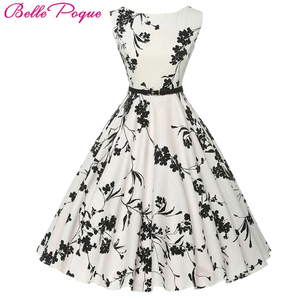 Buy Cheap Women Summer Dress 2017 plus size clothing Audrey hepburn Floral robe Retro Swing Casual 50s Vintage Rockabilly Dresses Vestidos