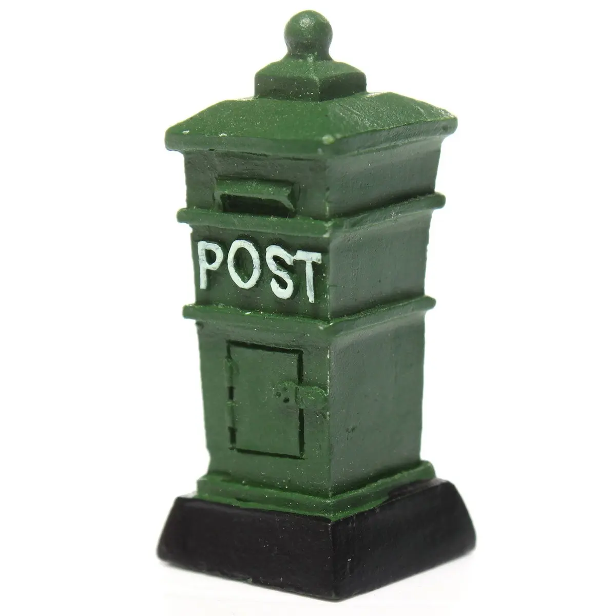 

HOT-Miniature Retro Postbox Craft Dollhouse Decor Garden Fairy Ornament Flower Pot Plant Home DIY Green