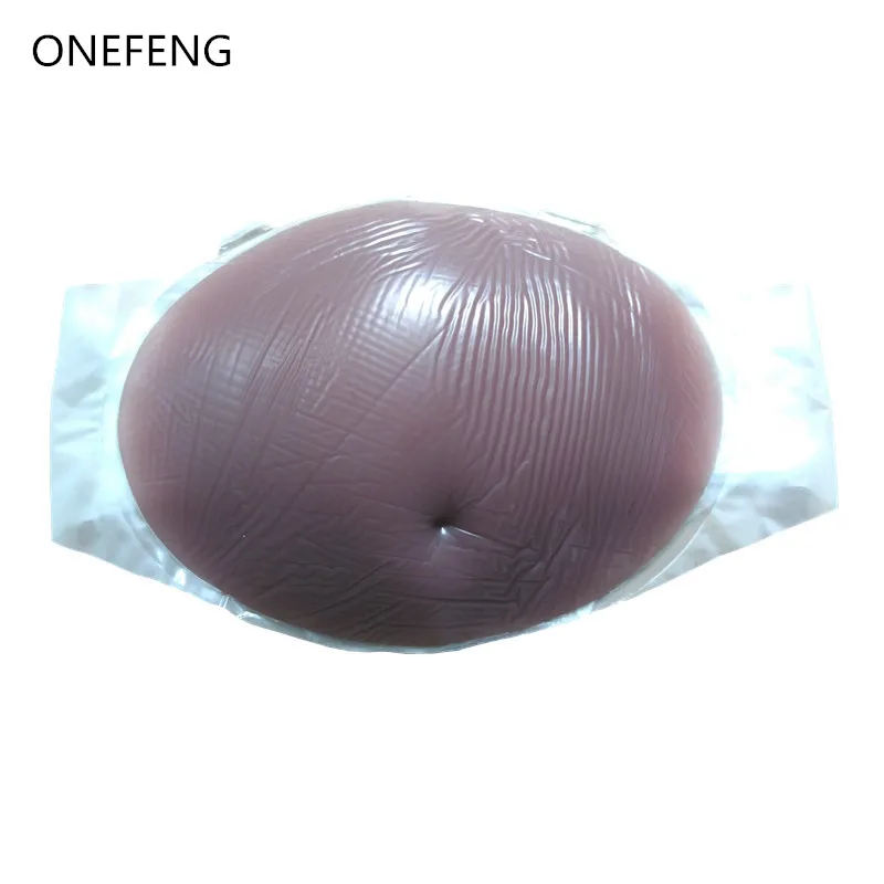 ONEFENG 100% силиконовый живот коричневого цвета искусственный для беременных 1000 1500