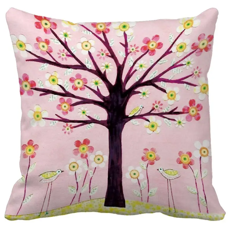 Стильная наволочка для подушки с изображением дерева, простые геометрические декоративные наволочки для дивана из полиэстера и хлопка - Цвет: Бежевый