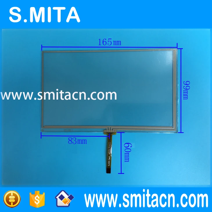 

7 inch Universal Touchscreen for Car Audio, Car Navigation DVD ZCR-2567 ZCR-1502-2 Touch Screen Digitizer Panel 165*99mm