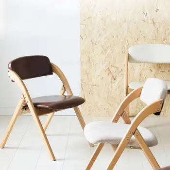 

Solid Wood Foldable Chair Household Backrest Chair Dining Chair Office Computer Stool Simple Portable Stool Dormitory Wooden Fol