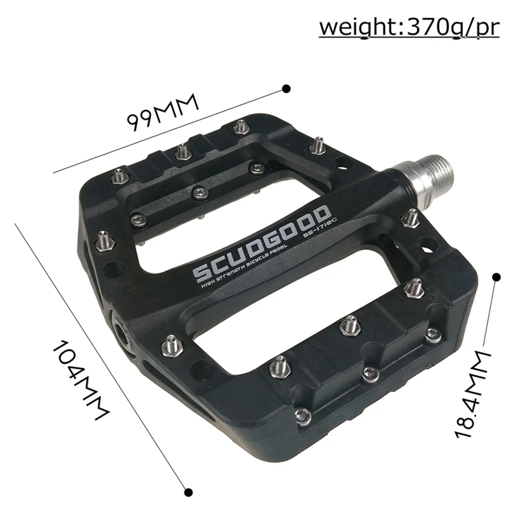 SCUDGOOD велосипедные педали из нейлонового волокна, ультра-светильник, педали для горного велосипеда, 5 цветов, большие педали для шоссейного велосипеда, велосипедные запчасти