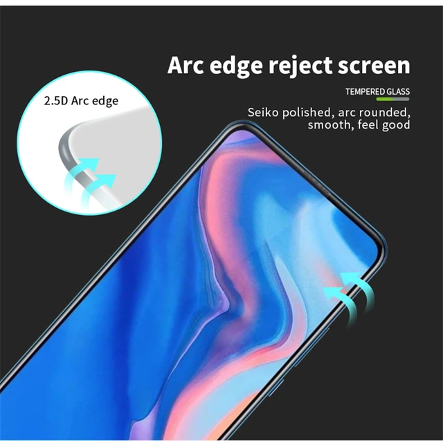 2PCS Tempered Glass Huawei Y9 Prime 2019 Glass Full Cover Glue 9H Screen Protector For Huawei