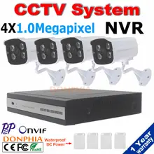 Monitoring system 720P Outdoor night vision P2P IP Camera with 4ch 1080P Motion detect NVR and free power supply CCTV System