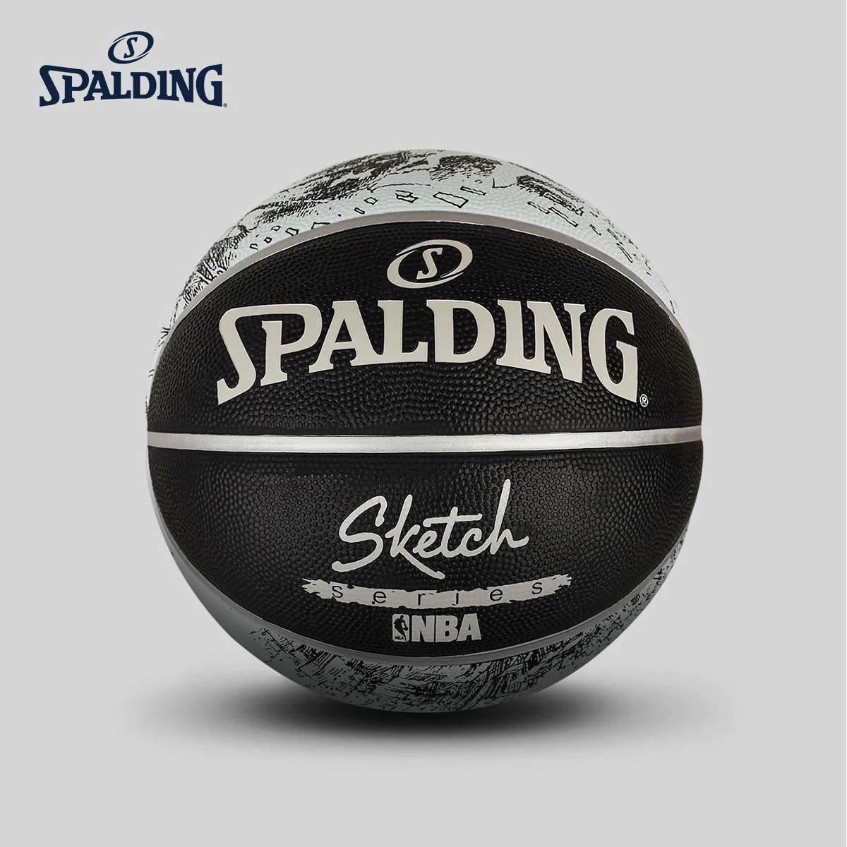 

Original SPALDING NBA Sketch Series Outdoor Rubber Basketball 83-534Y