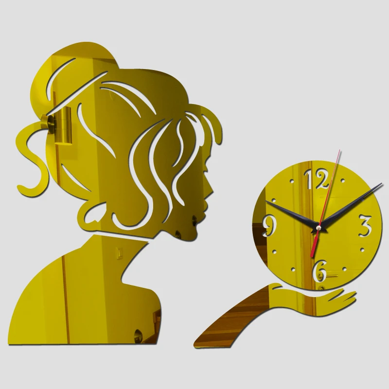 

hot sale wall clock acrylic mirror quartz watch clocks home decoration 3d stickers modern design living room free shipping