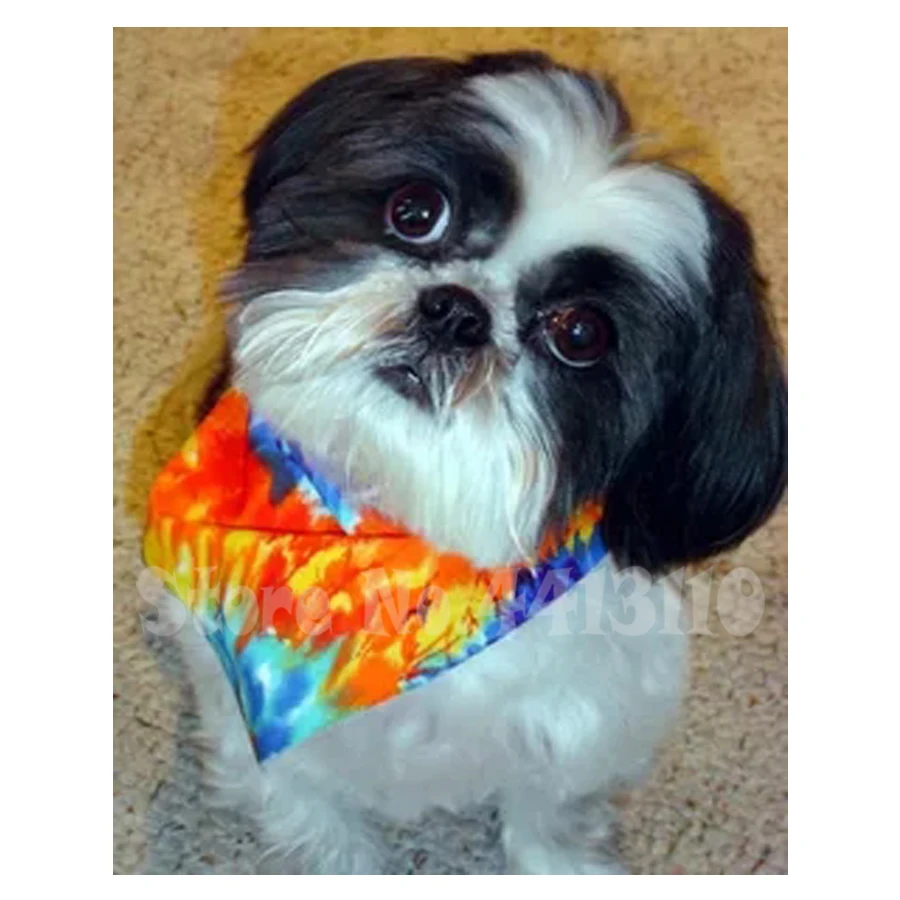 

Shih Tzu pet dog DIY 5D Diamond Painting Cross Stitch Diamond Embroidery rhinestones 3d picture mosaic diamond art stickers B584