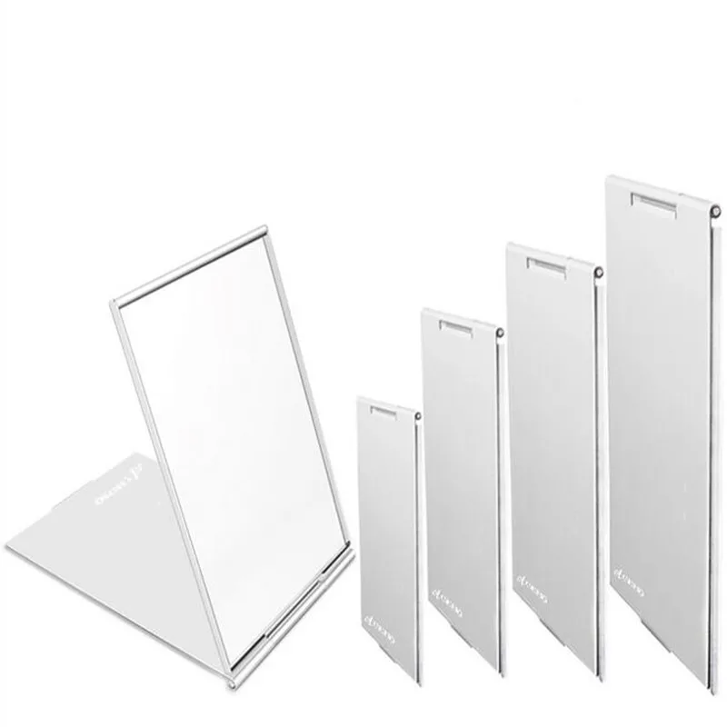 

1 Pc Aluminum Alloy Portable Square Makeup Mirror with Glossy Apperance Folding Simple Creative Gift Unisex Makeup Mirror