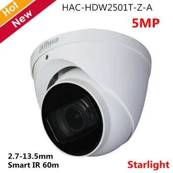 

Dahua 5mp Starlight HDCVI Camera IR Eyeball Camera 2.7-13.5mm Motorized lens Smart IR 60m Built-in Mic Audio in interface